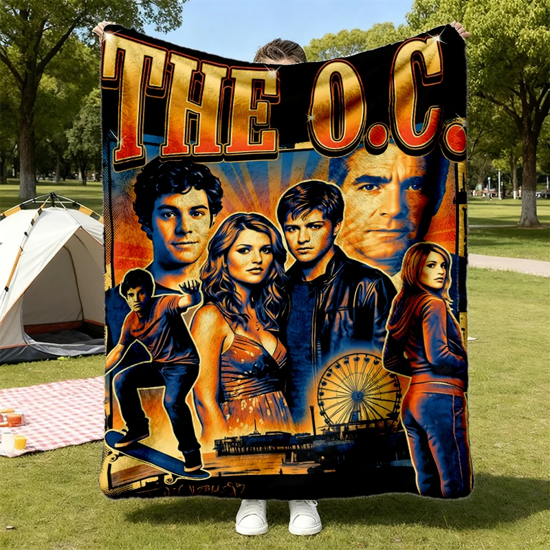 The O.C Flannel Blanket, TV Show Fan Merch, Marissa Cooper, Summer Roberts, Seth Cohen, Ryan Atwood