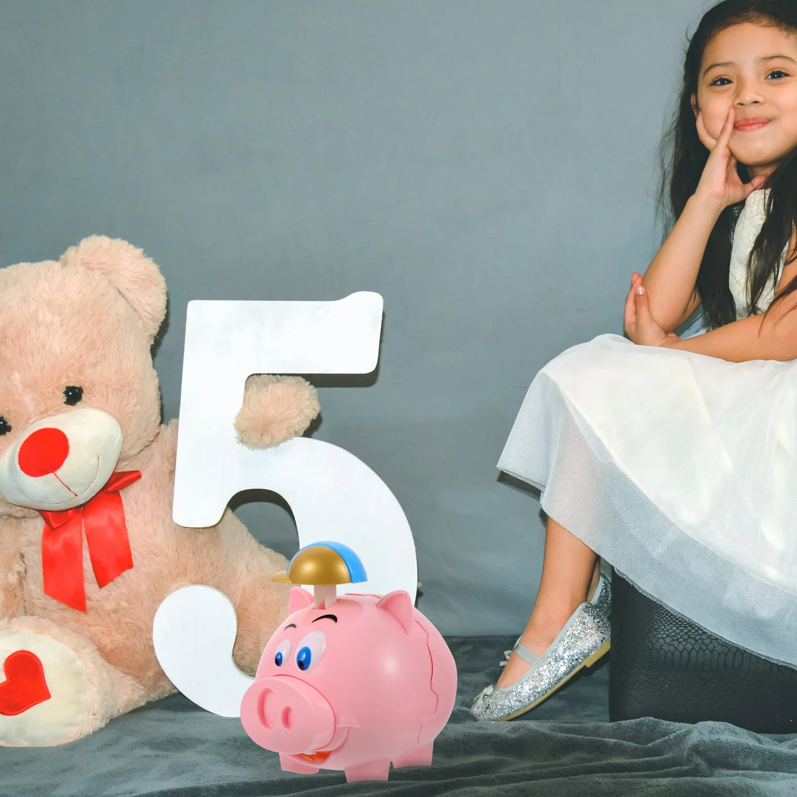 Maceta de ahorro de cerdo de dibujos animados creativa, juego divertido, banco de dinero, contenedor de dinero con forma de cerdo encantador, tarro de ahorro interactivo para cumpleaños de niños