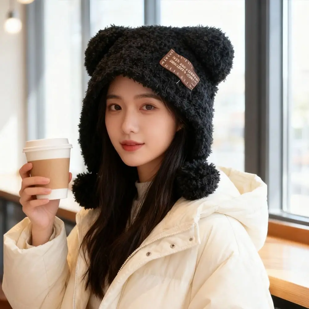 الترفيه رقيق الدب الصغير آذان قبعة آذان الدب قبعة محبوك قبعة قبعة صوفية كل مباراة بالاكلافا قبعة الإناث/الفتيات