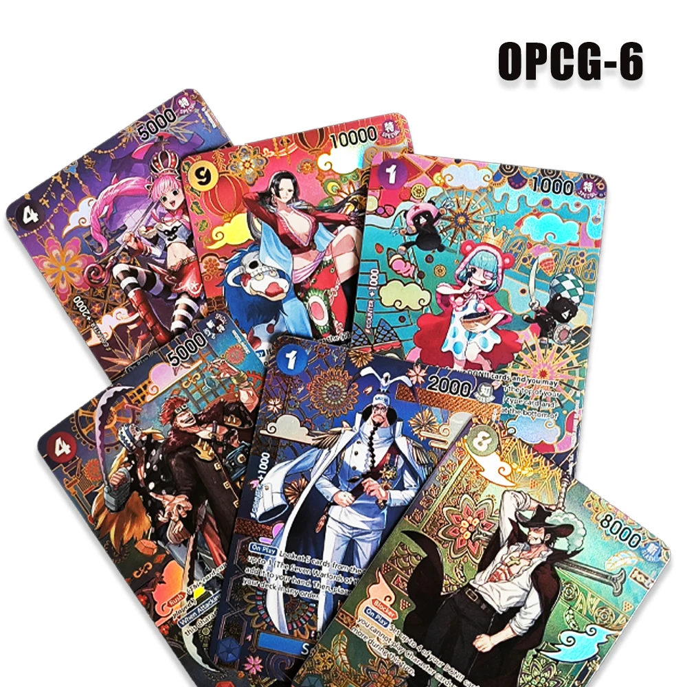 Tarjetas Coleccionables de Anime One Piece TCG OPCG OP-6 con Acabado Texturizado para Jugar en Casa - Perona, Boa Hancock, Sugar Kid y Killer Sengok