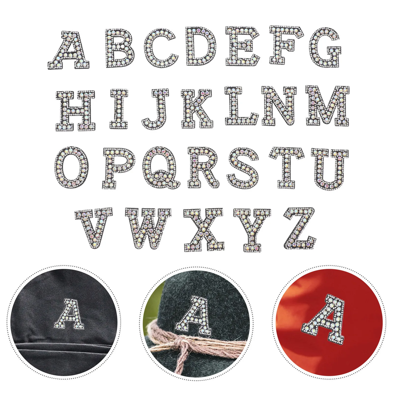 

26Pcs Rhinestone Letters for Fabric DIY Iron on Glitter Alphabet Stickers for Clothing Hats Bags and Crafts Iron on Letters