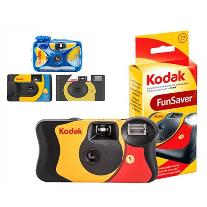 Cámara Desechable Kodak FunSaver Original de 1/3/5 Piezas con Flash, Cámaras de Película Desechables de Apuntar y Disparar, 27/39 Hojas