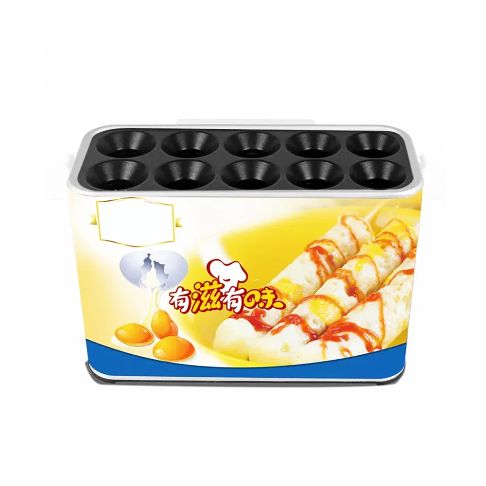Wholesale Price Snacks Equipment Commercial Korean Egg Sausage Machine 10 Roll Egg Sausage Maker