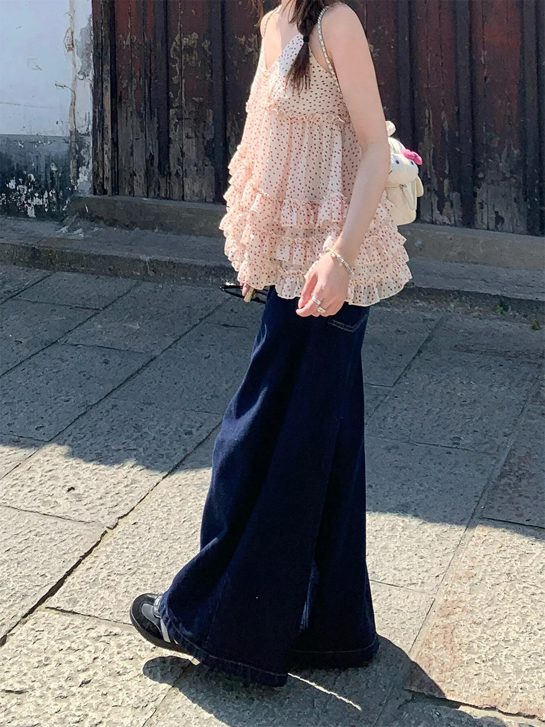 

High Waist Slim Fit Dark Wash Denim Jeans Women's Straight Leg Wide Leg Pants Summer New Arrival Vintage Style Casual Jeans