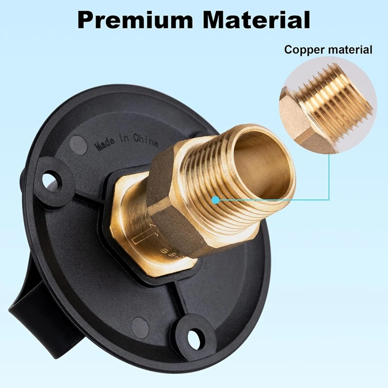 مداخل مياه ABGR-RV، مدخل مدينة RV مع صمام فحص، موصل خرطوم مياه RV مع غطاء، 3/4NH أنثى إلى 1/2NPT ذكر