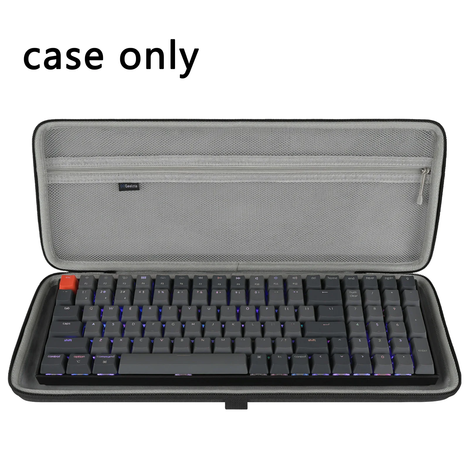 Geekria 90%-96% Keyboard Case, Hard Shell Travel Carrying Bag for 100keys Computer Mechanical Gaming Wireless Portable Keyboard