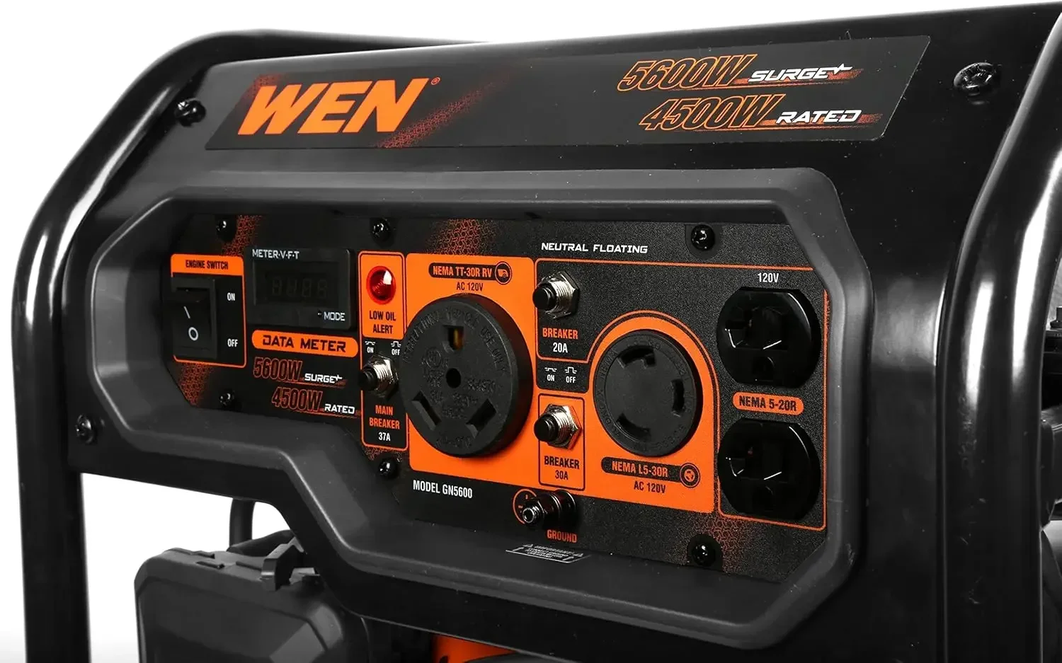 [XMSJ-¡Stock limitado, ¡Compre ahora! ]Generador portátil de 5600 vatios y 224 cc con tanque de gas de 4,3 galones, interruptor de transferencia y listo para vehículos recreativos (GN5600)