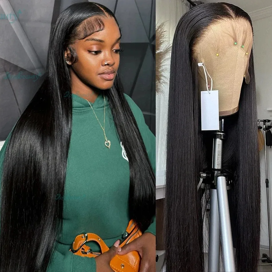 

30 Inch Lace Front Wig PrePlucked 5x5 Glueless For Women 200 Density 13x6 HD Transparent Straight Lace Frontal Human Hair Wig