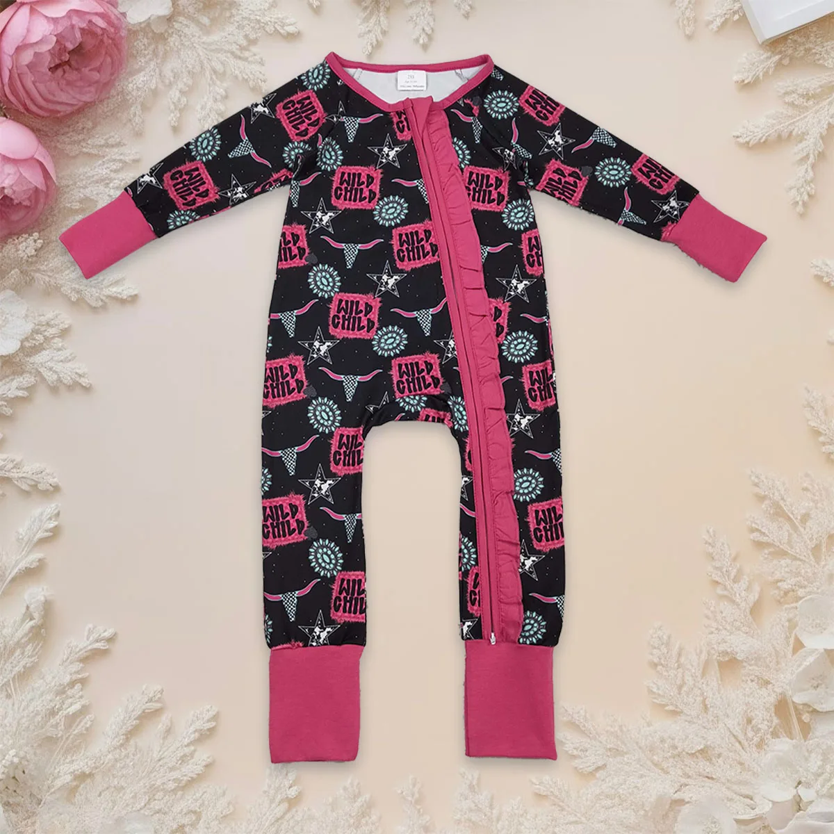 bodysuit-recem-nascido-bebe-menina-boutique-roupas-crianca-selvagem-turquesa-ocidental-em-dois-sentidos-ziper-sleeper-macacao-bebes-roupas-infantis