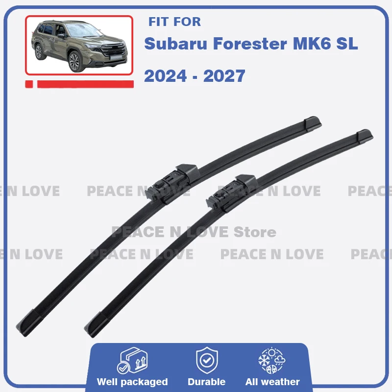 LHD/RHD Front Wiper Blade Set For Subaru Forester MK6 SL 2024 2025 2026 2027 2PC Brushes Windshield Windscreen Car Accessories