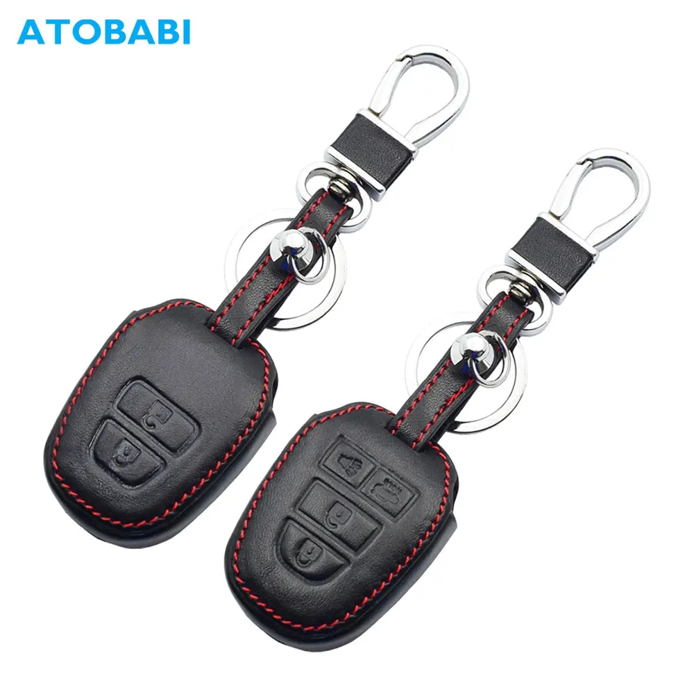 Leather Car Key Cases Remote Control Fobs Protector Cover For Toyota Corolla Camry Highlander Prius RAV4 Sequoia Tacoma Tundra