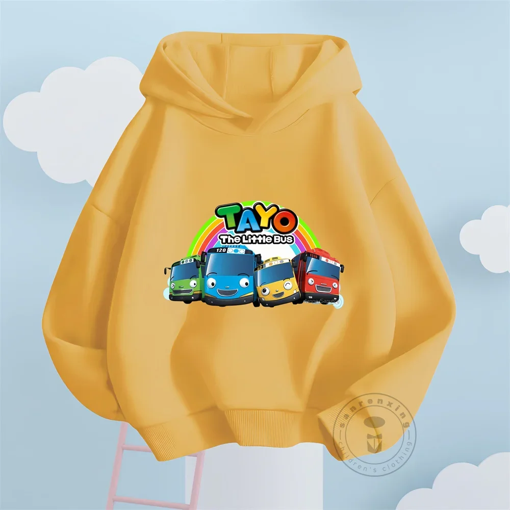 Tayo cartoon printed hoodie boyfriend, boys' hoodie, children's birthday clothing, fashionable, cute, special offer, new, Y-Sale