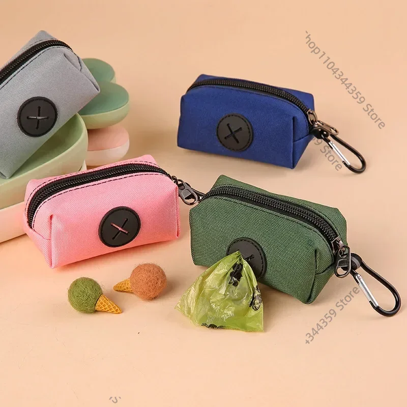 

2025 New Canvas Dog Poop Bag Holder, Outdoor Pet Waste Bag Dispenser with Carabiner Clip, Animal Waste Collection Pouch