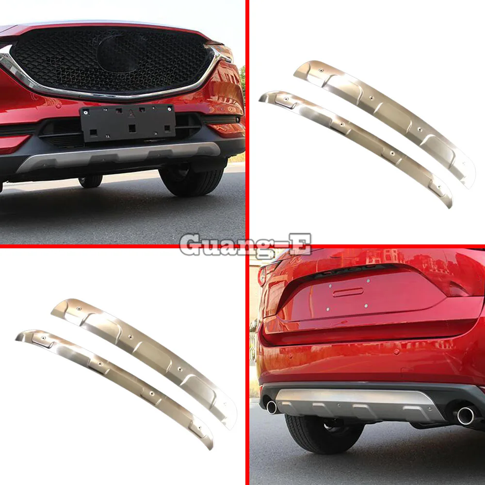 Car Protection Bumper Stainless Steel Trim Front Head/Rear Hoods Bottom Moulding For Mazda CX8 CX-8 2017 2018 2019 2020 2021