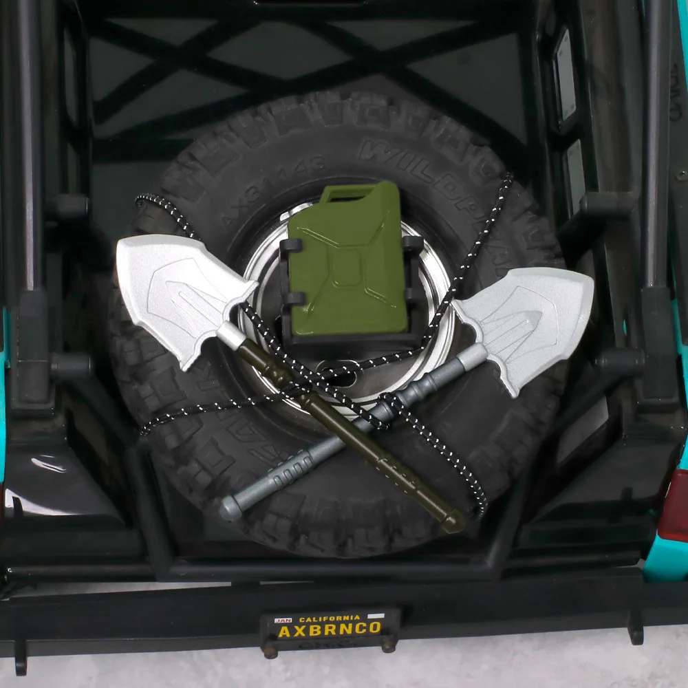 5 szt. Zestaw dekoracji do samochodu RC Crawler Symulacja łopaty żelaznej gaśnica Beczka na olej do Axial SCX10 D90 TRX4 1/10 RC Crawler