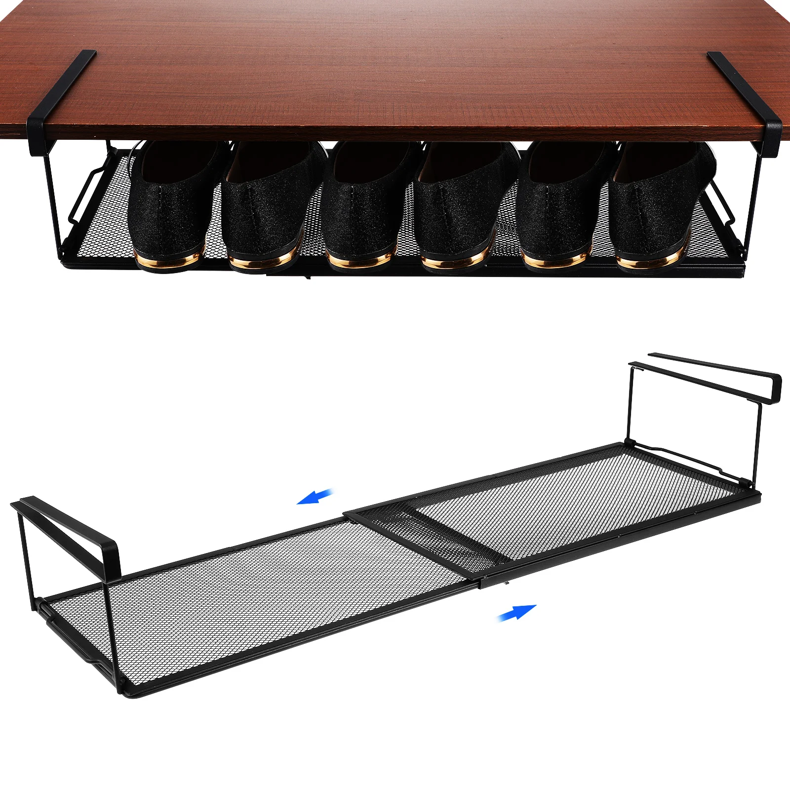 

Kitchen Cabinets Shoe Storage Slide Rack Organizer Hanging Save Space Under Shelf Basket Black Shelving
