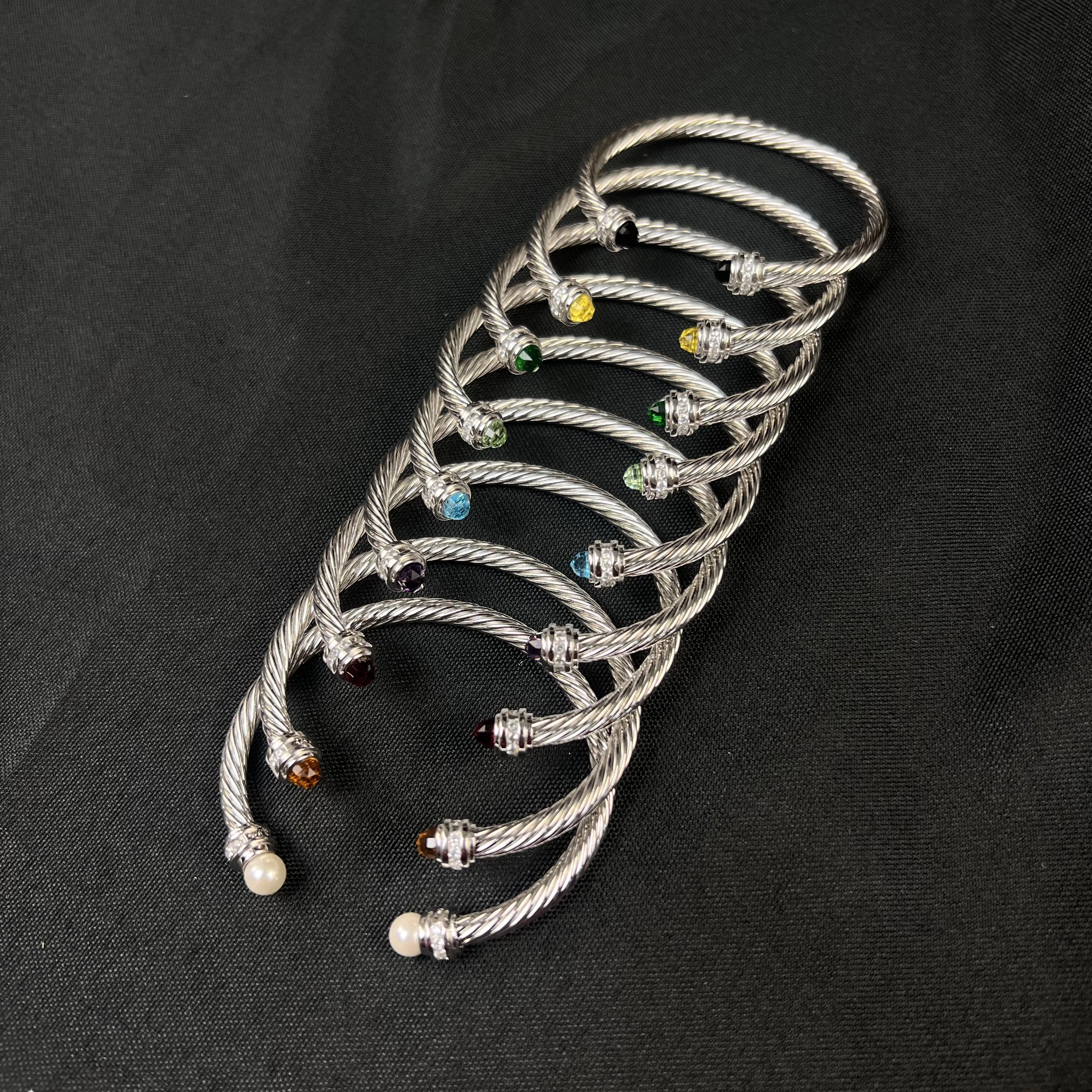 

S925 sterling silver 2025 new 5mm diamond crystal bracelet neutral fashion trend retro classic personality luxury jewelry gift