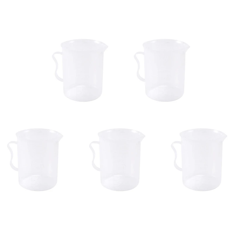 AB46-5X Measuring Jug 250Ml Graduated Beaker Clear White Plastic Cup