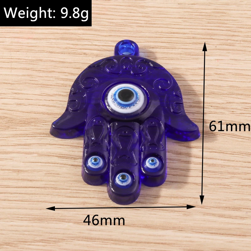5 stücke niedlichen blauen bösen Blick Charms Harz Liebe Herz Hand Charms Anhänger für Schmuck machen Ohrringe Halskette DIY Handwerk Zubehör – Detail 5
