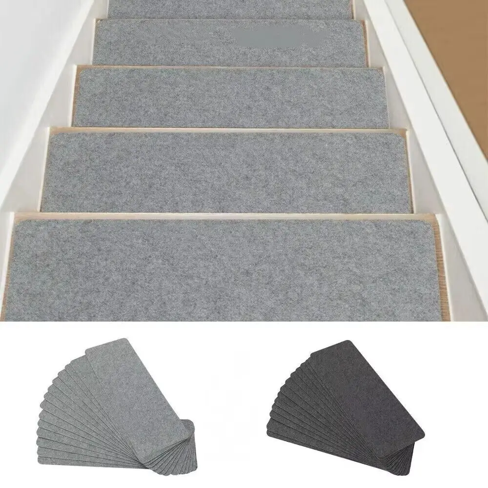 New 76X20cm Staircase Mat Self-adhesive Safety Stair Tread Carpet Mat Soft Stripe Non-Slip Protection Cover Pads Home Decor