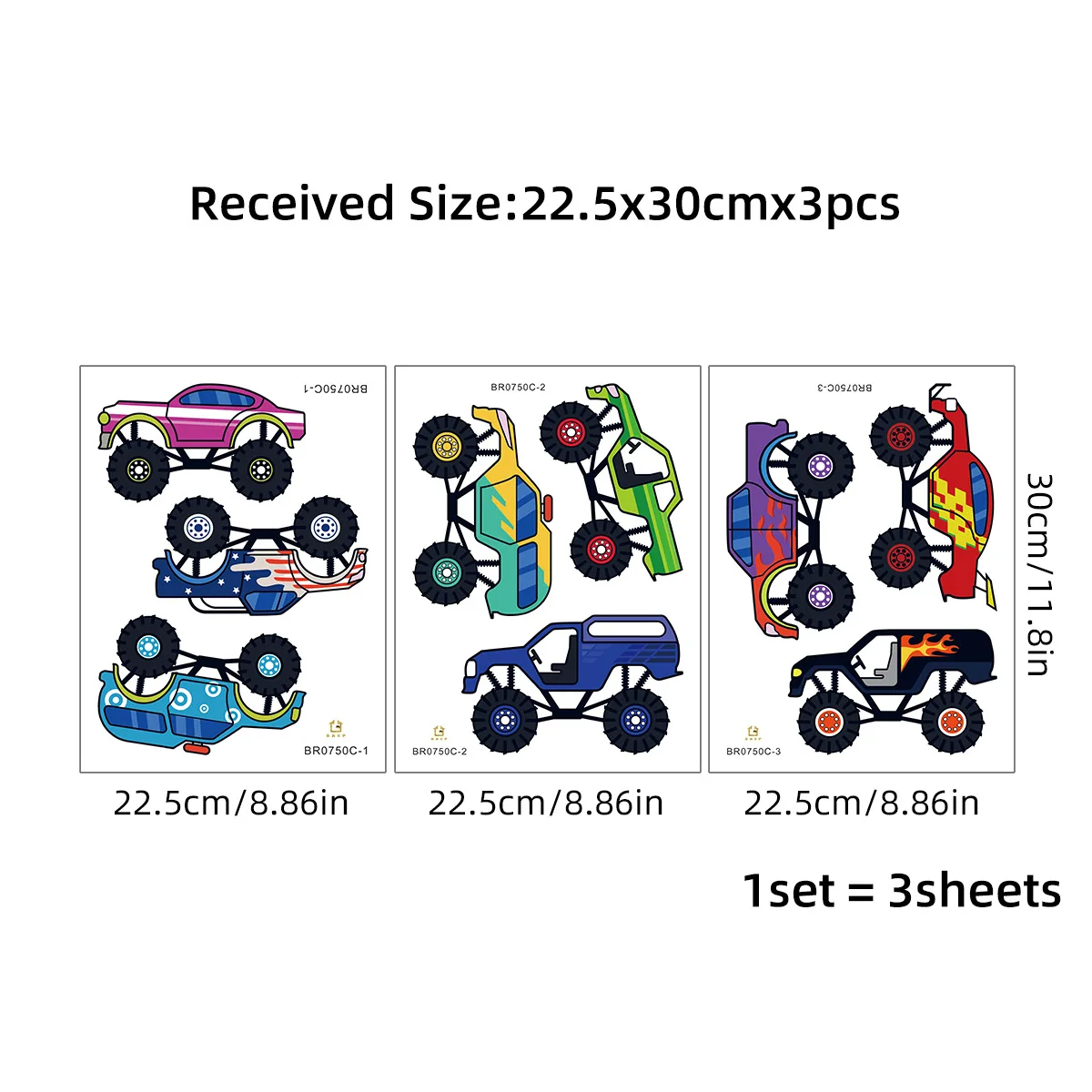 Cute Cartoon Vehicle Wall Sticker Children's Bedroom Background Decorative Sticker