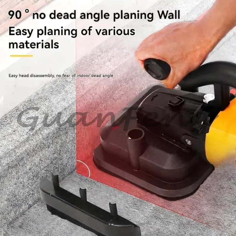 Dust-Free 4-Head Concrete Grinder, Handheld Long Rod Gypsum Polishing Coarse Grinder