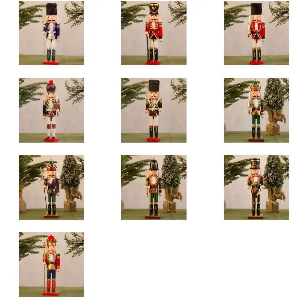 Festival Gift Vintage Christmas Nutcracker Handicraft King Soldier Doll 30cm Creative Handcraft Figurine New Year