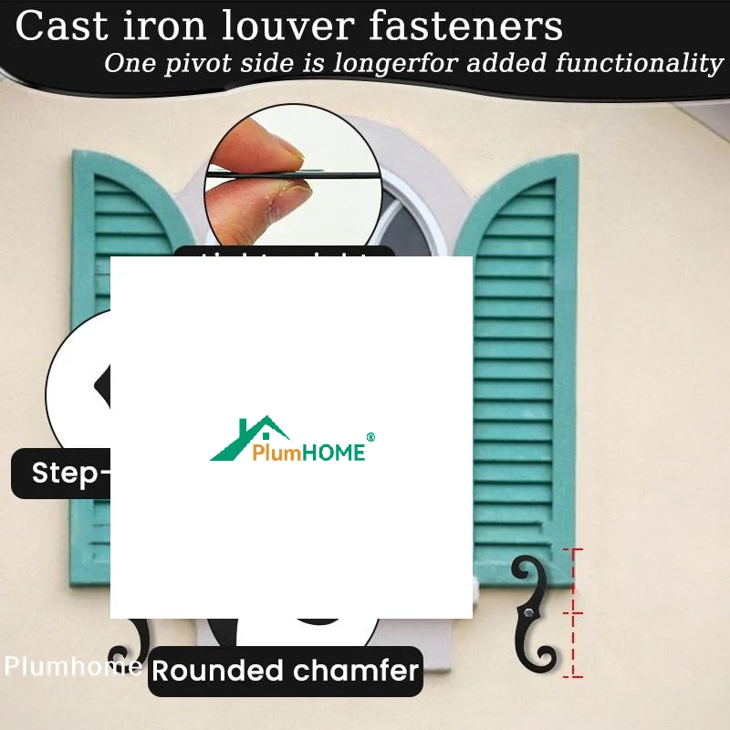 2025+ 2 Stück Verschlüsse aus Gusseisen – dekorative S-förmige Verschlusshunde-Hardware – Rost – Außenverschluss-Raffhalter