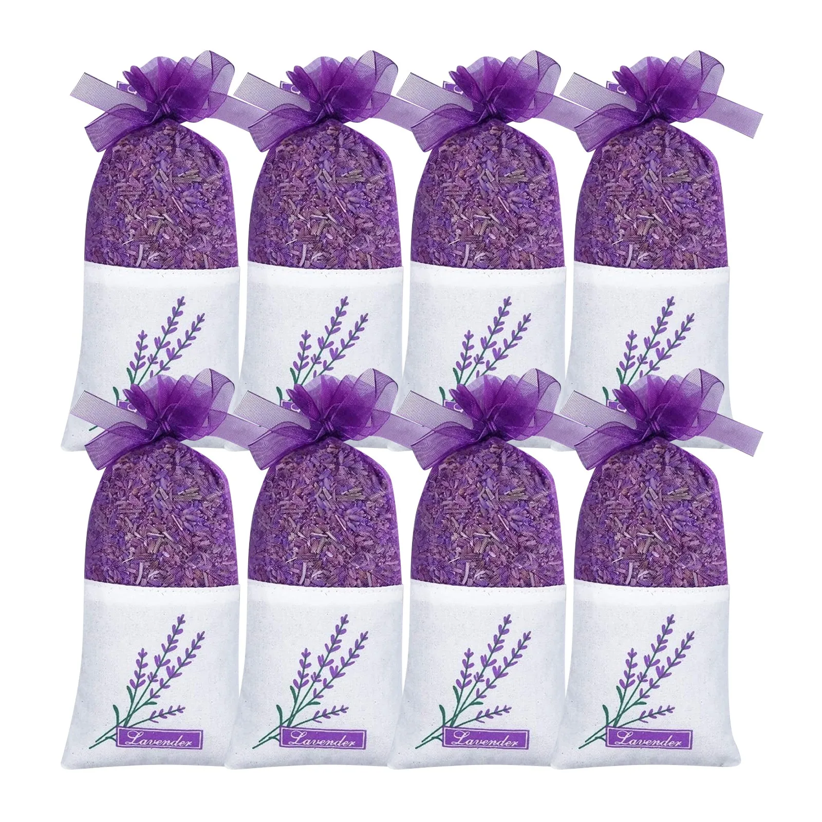 8pcs Lavender Sachet Bag Empty Lavender Pouches Dry Flower Aroma Bags Floral Printing Fragrance Sachets for Relaxing Sleeping