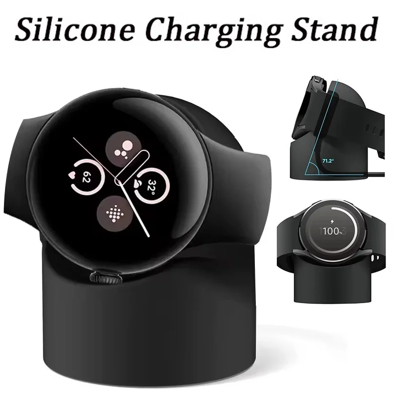 Silicone Charger Dock Holder For Samsung Galaxy Watch 5 4 3 5 Pro 40mm 44mm 45mm Desktop Charging Stand Storage Seat Desk Base