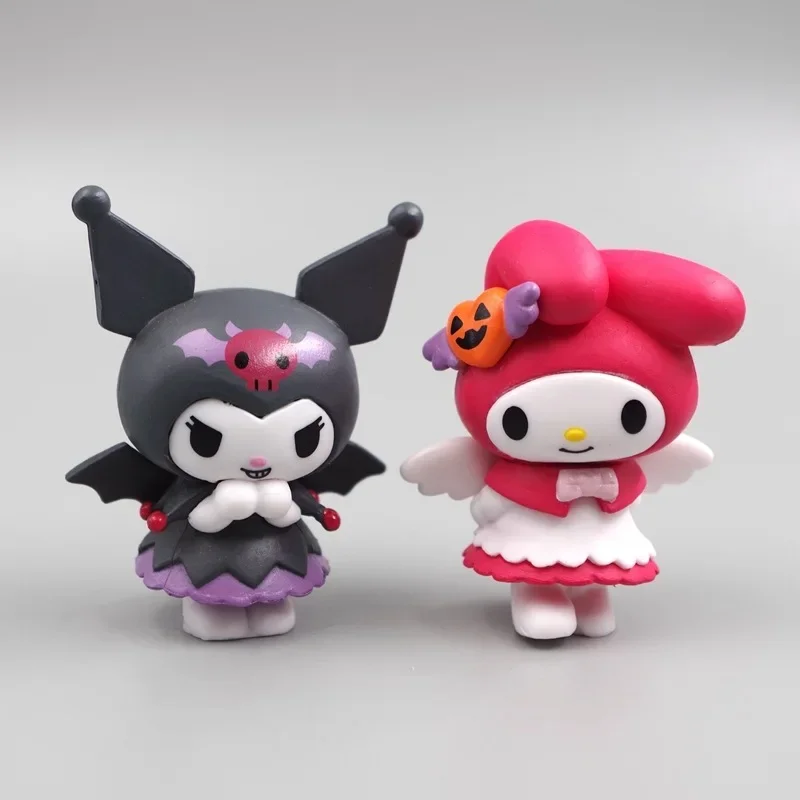 Sanrio My Melody Schattige Pop Figuur Cartoon Model Kuromi Pachacco Halloween Dress Up Diy Decoratieve Cake Ornamenten Vakantie Speelgoed