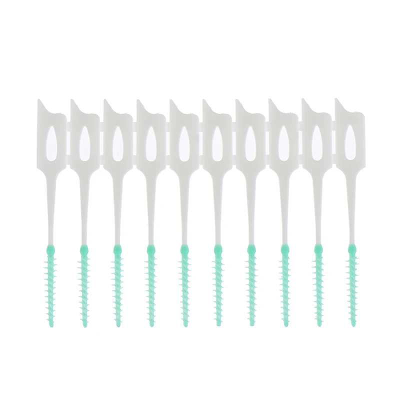 40Pcs/set Interdental Brush Orthodontic Brush Cleaning Teeth Gaps Oral Care Soft Silicone Head Interdental Brush Good for Gums