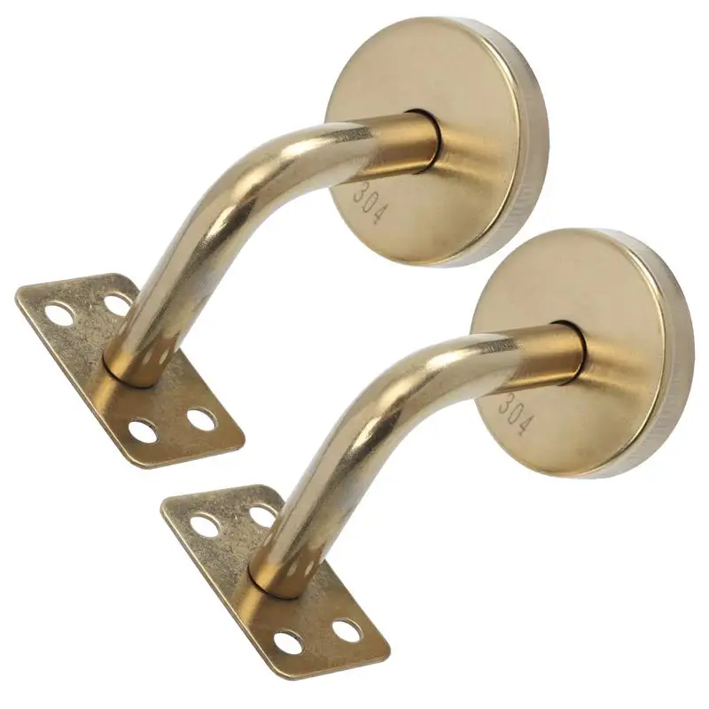 

2pcs Handrail Wall Mounted Brackets Support Stainless Steel Wall Stair Handrail Bracket Gold Bracket Handrail Holder Bracket