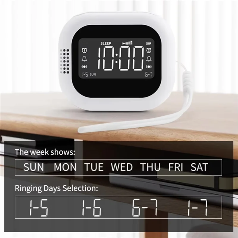 

ABJY-LED Display Alarm Clock Student Strong Alarm Clock Natural Sound Multifunctional Clock