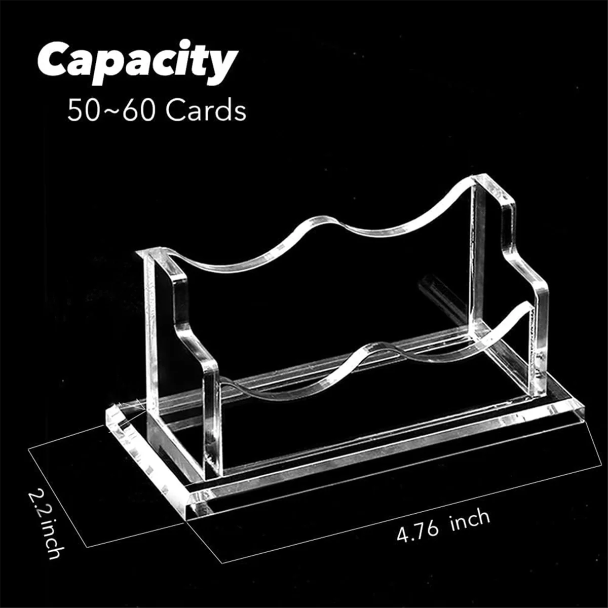 2Packs Acrylic Business Card Holder for Desk,Horizontal Clear Business Name Card Display Stand, Desk Accessory (2-Slot)