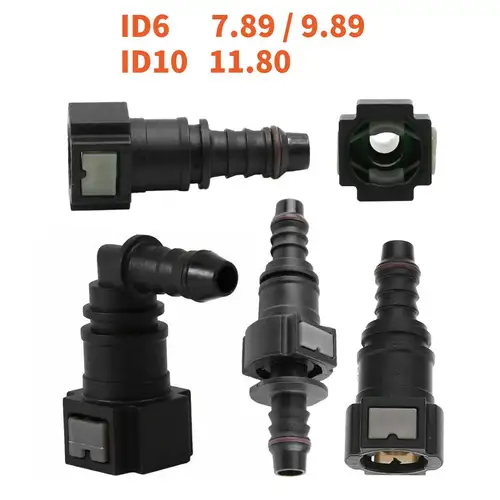Acoplador de liberación rápida de combustible para coche, Conector de manguera de línea ID6 7,89 9,89 ID10 11,80, acoplador de aceite de goma de nailon, acoplador de manguera de línea de combustible automático