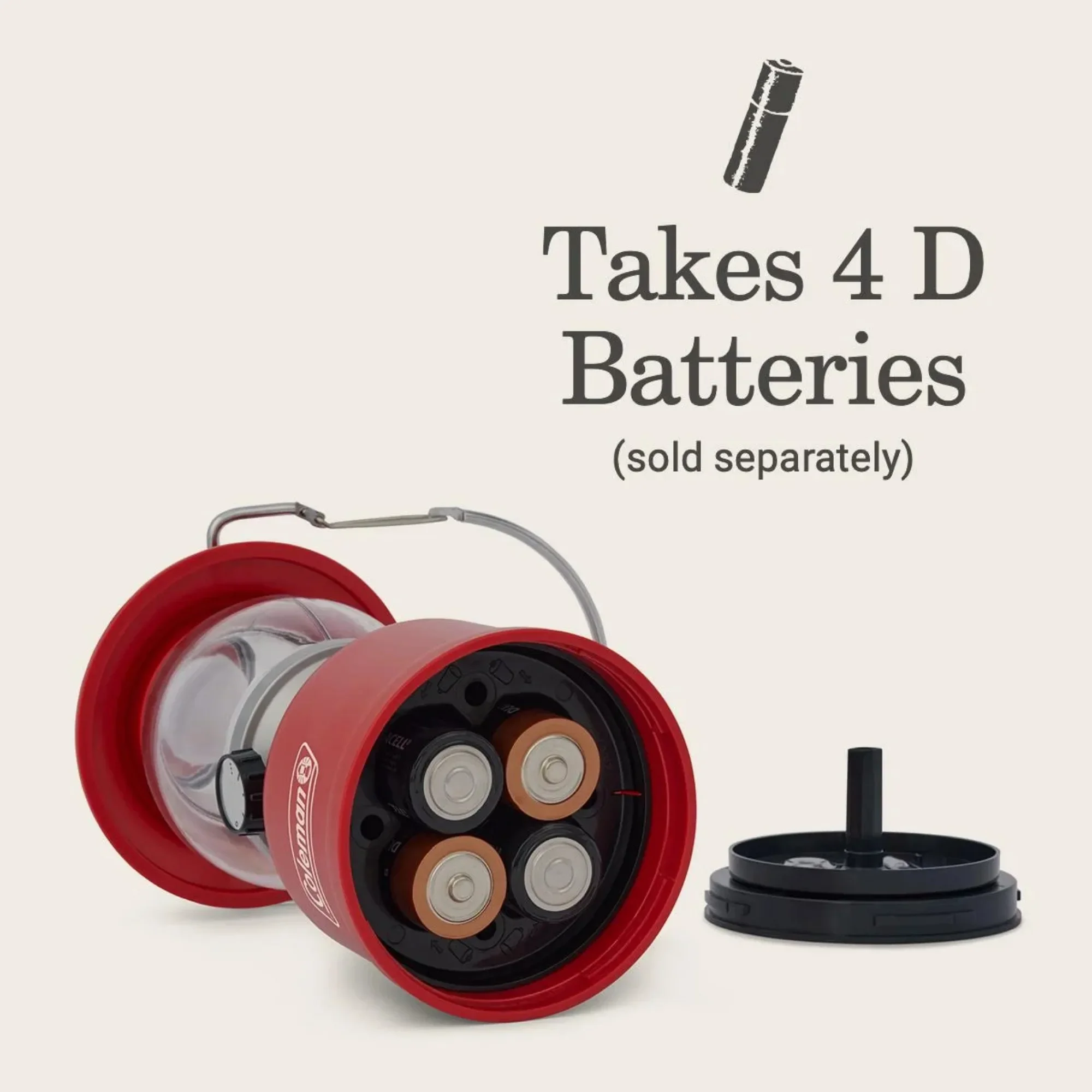 فانوس LED كلاسيكي 500 لومن، أحمر، ضوء تخييم، ضوء الطوارئ