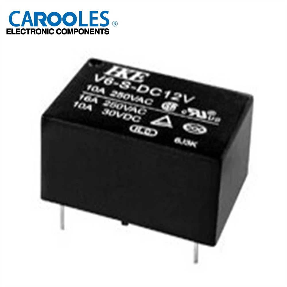 5PCS/LOT  100%Original New Power Relay  V6-S-DC5V 5VDC  V6-S-DC12V 12VDC  V6-S-DC24V  24VDC  4PINS 10A 5V  12V  24V