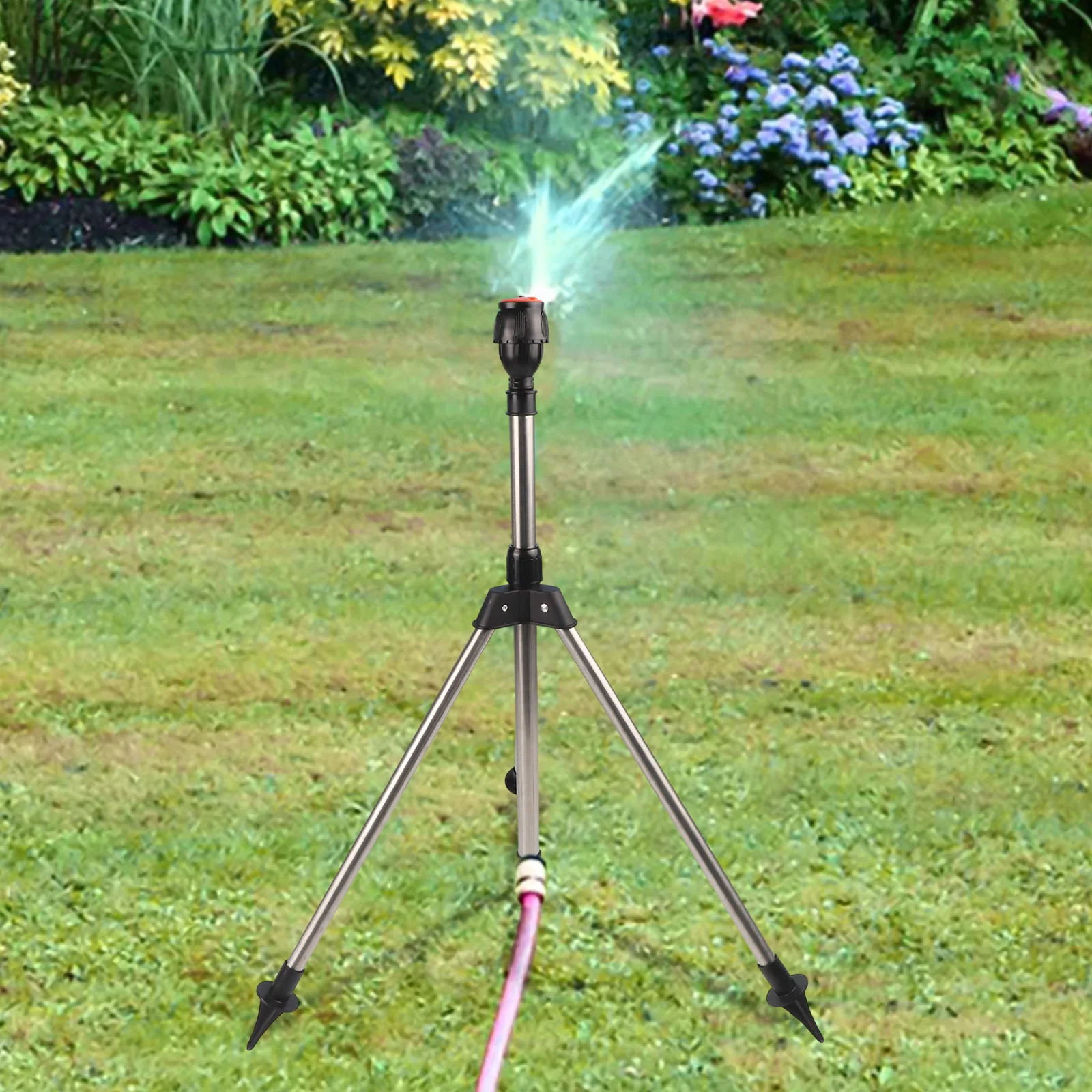 

360 Degree Sprinkler System Microsprinkler Height Adjustable Tripod Irrigator Lawn Irrigation Easy Installation