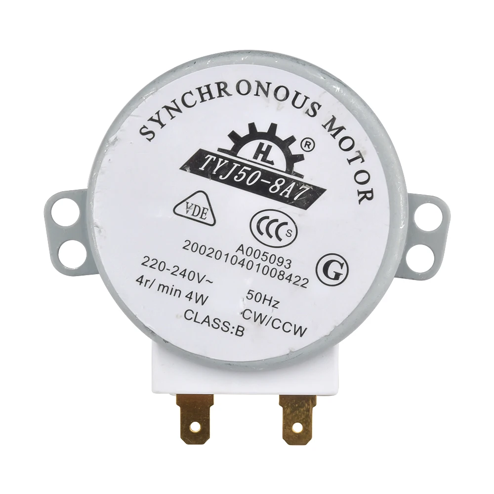 AC 220-240V 4W TYJ50-8A7 49TYZ-A2 Micro Synchronous Motor for Warm Air Blower 50Hz CW/CCW Microwave Oven Tray Motor