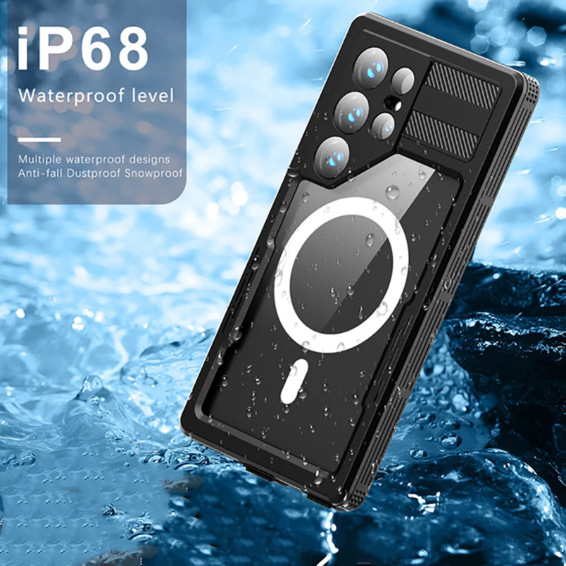 IP68 Waterproof Phone Case For Samsung Galaxy S24 Ultra S24 Plus Full Protection Swimming Diving Water Proof Phone Cover Fundas