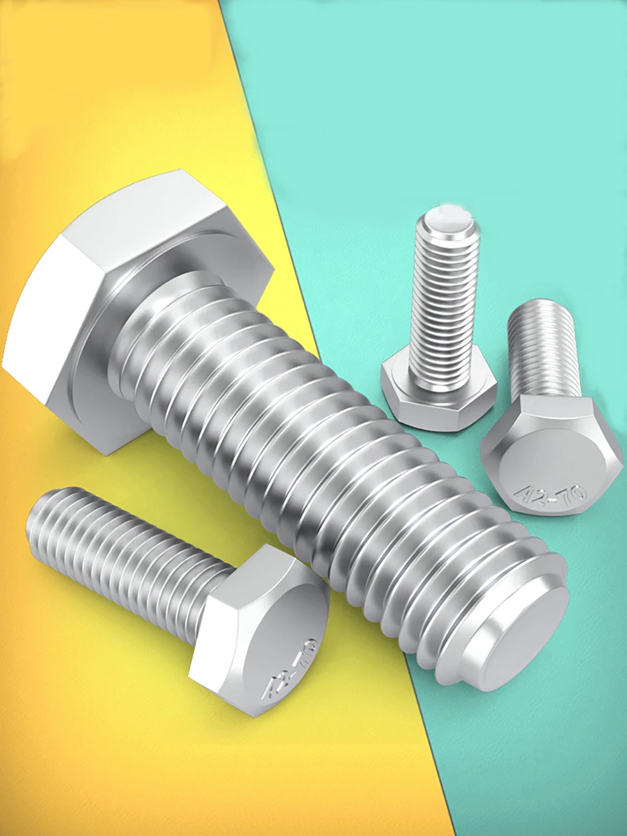 

304 Stainless Steel External Hexagonal Screw Full Tooth Hexagonal Bolt M3M4M5M6M8