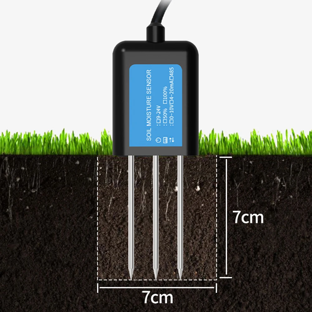 2026 New Soil Moisture Sensor Probe Conductivity Detector 0-5V 0-10V 4-20mA Output IP68 Waterproof For Agriculture Irrigation