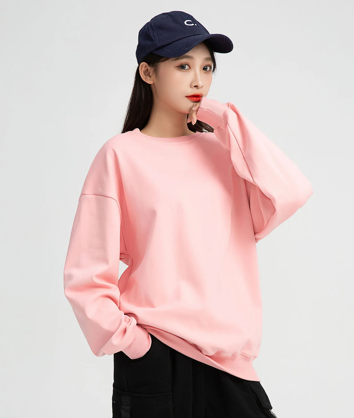 2023 New In Hoodies & Sweatshirts Men\'s Luxury Clothing Oversized Basic Black Pullovers Women Pink Big Size Sweater High Quality