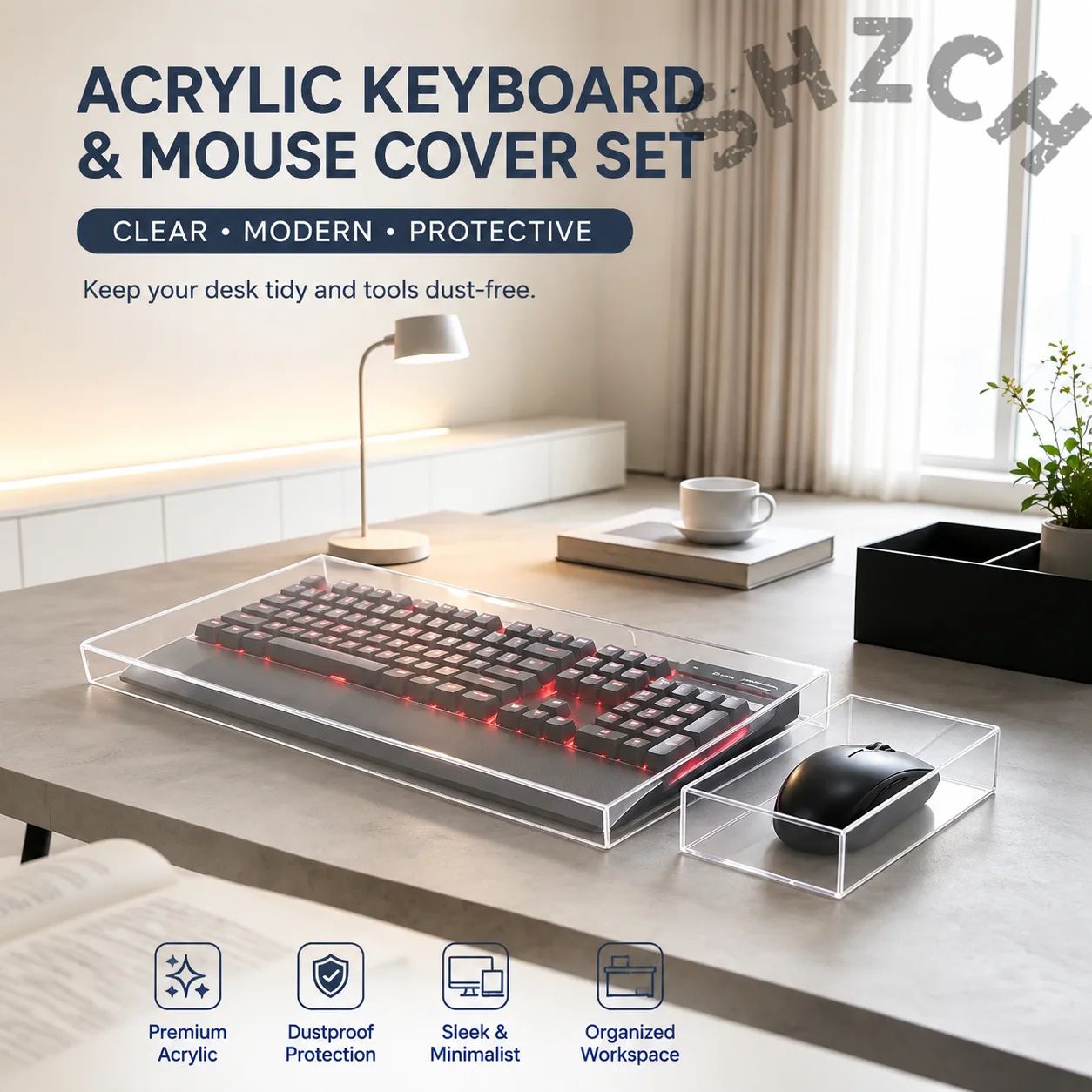Clear Acrylic Keyboard Protector for Mechanical Gaming Keyboards – Dust-Resistant, Pet-Safe, Durable Transparent Cover