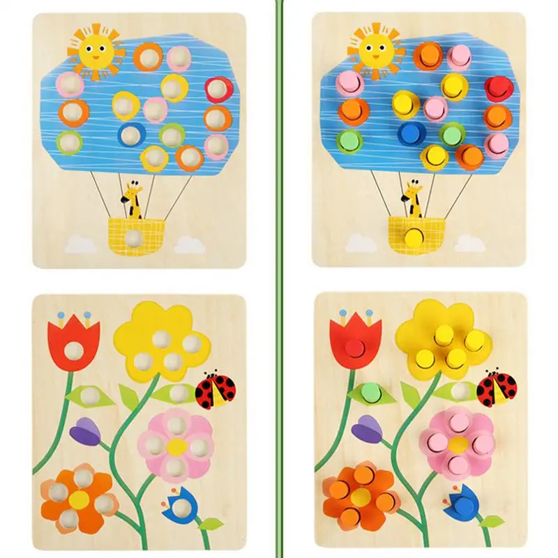 Wooden Montessori Toys Color Sorter Recognition Game Fine Movement Training Learning Educational Toys For Childrens