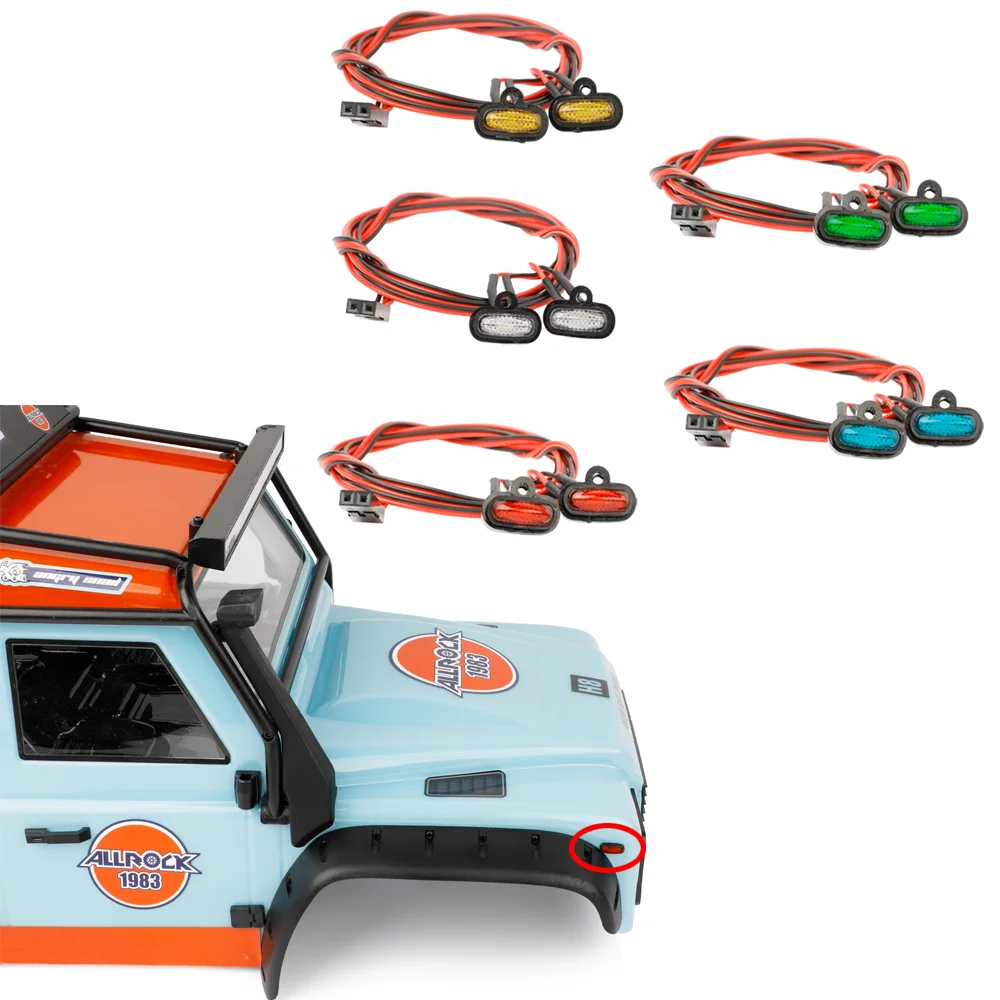 

2 шт. светодиодный боковой фонарь указателя поворота для 1/14 Tamiya RC Truck Scania Benz Actros Volvo 1/10 RC Crawler Car TRX4 Defender AXIAL SCX10