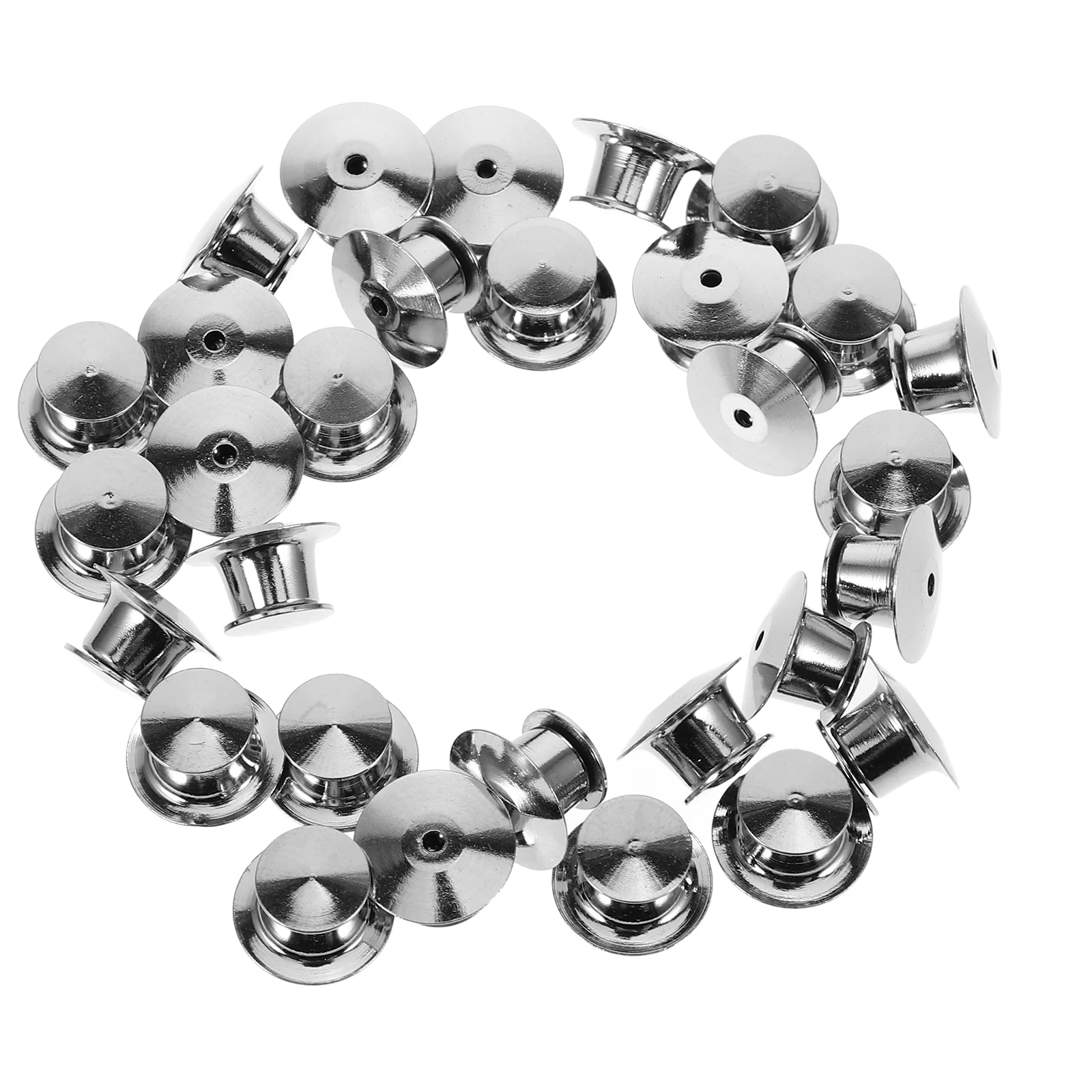 

30 Pcs Backs Compact Brooch Supplies DIY Accessory Silver Color Jewelry Making Clutch Diy Compact Pin Backs Accessory Tack