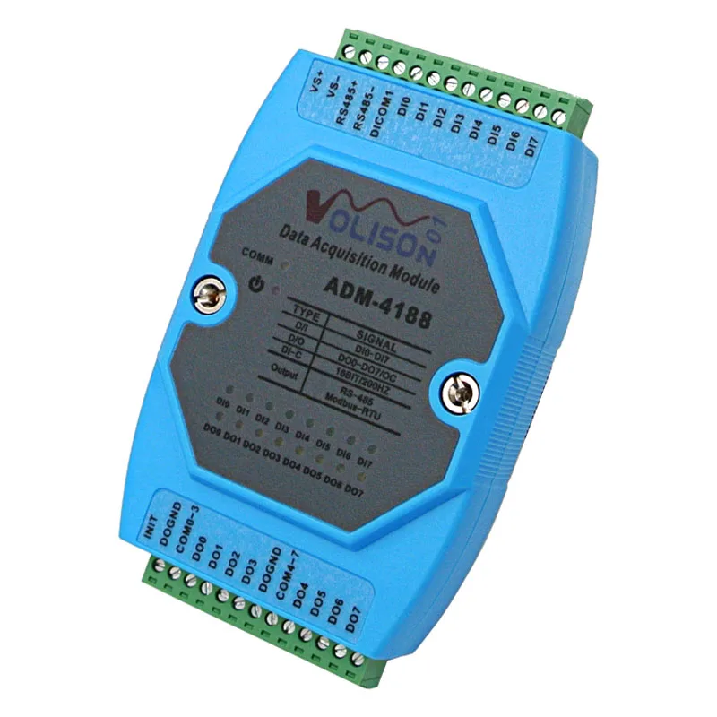 Module d'acquisition d'entrée/sortie de commutateur de la Manche 8 ADM-4188 8DI/DO 485 modbus