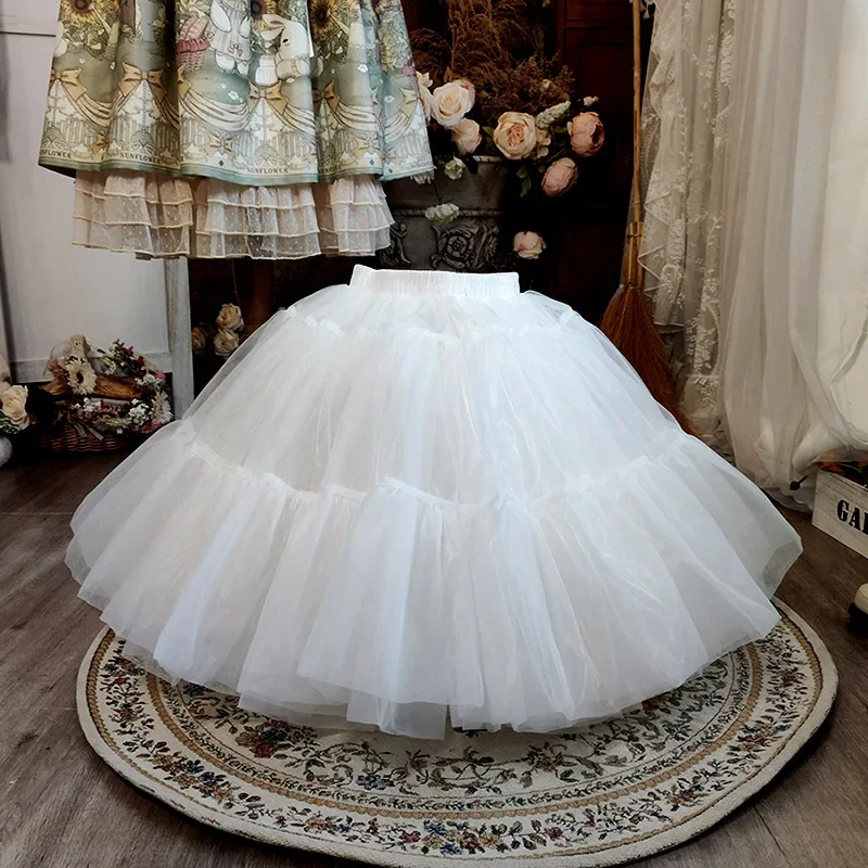 45cm Violence Crinoline Daily Lolita Super Fluffy Soft Veil Pettiskirt Slip Dress Wedding Dress Boneless Support Sitting Lolita